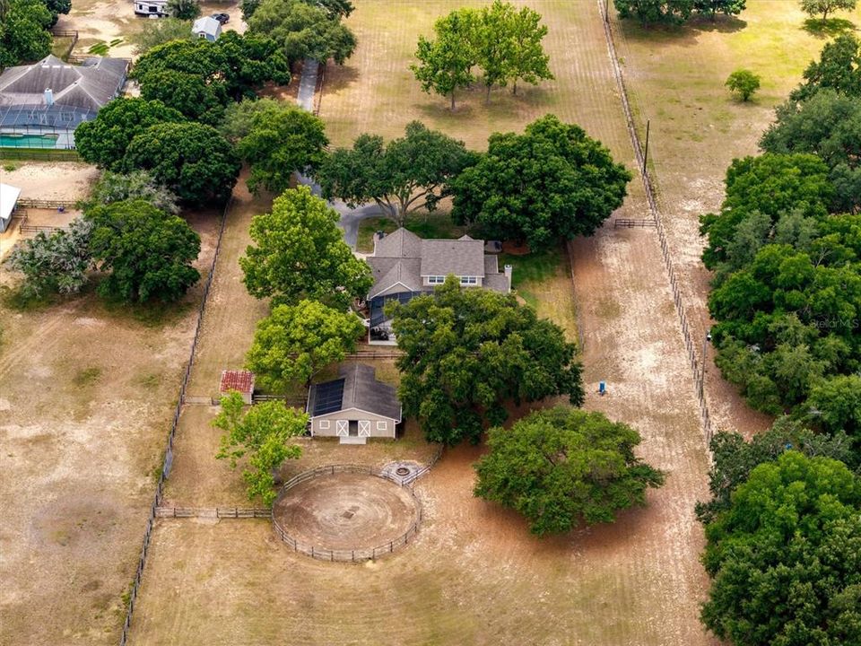 Aerial of Home and Barn