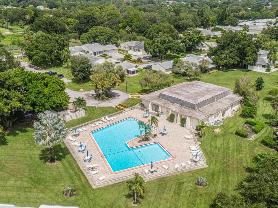 Aerial of Community Pool and clubhouse