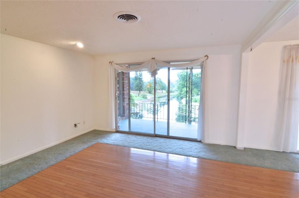 Living room with water view