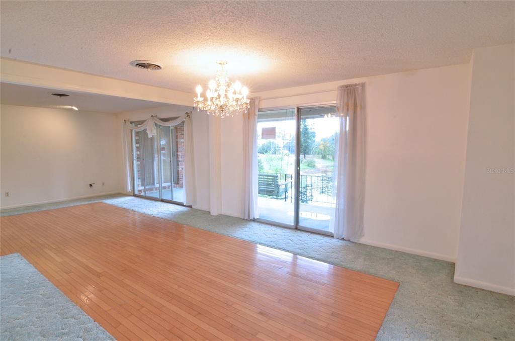 Dining room with water view