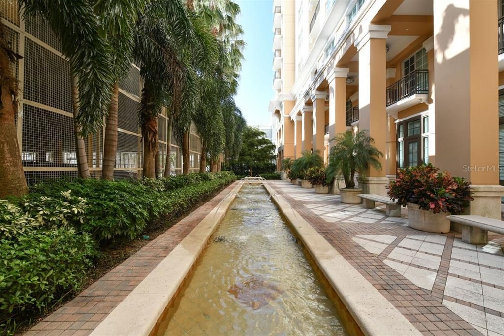 Meditation Garden, tranquil fountain sounds so your cares float away