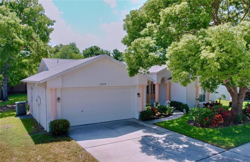 Double garage with wide driveway