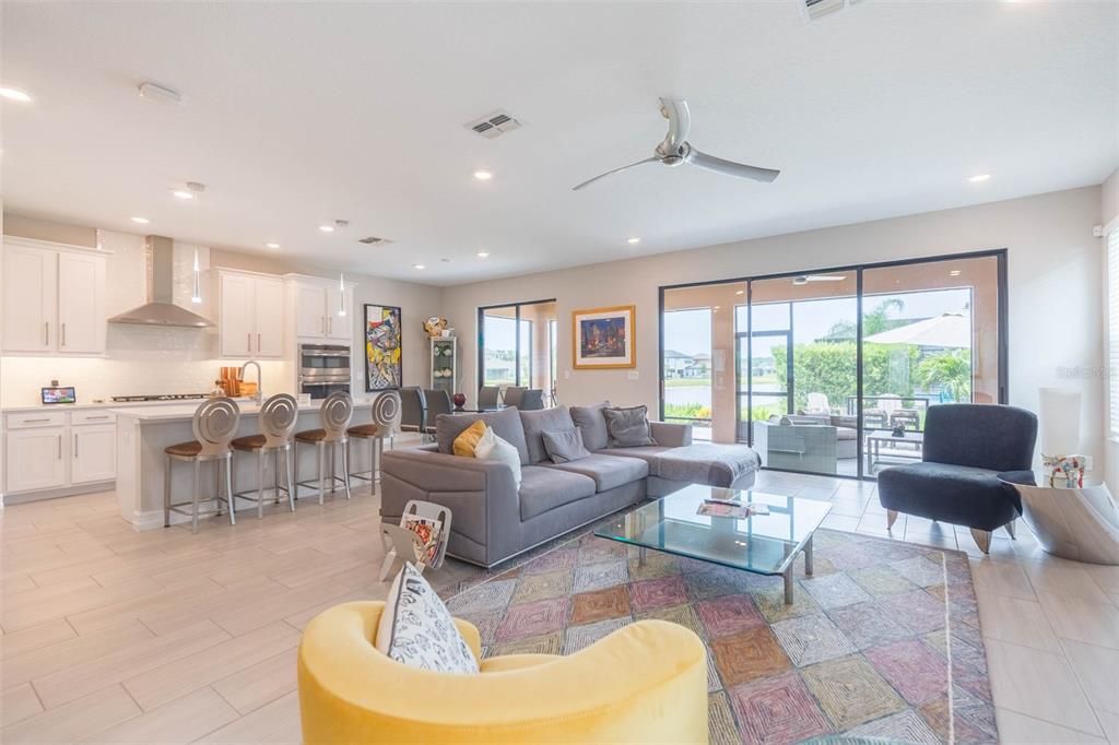 Open kitchen and living room