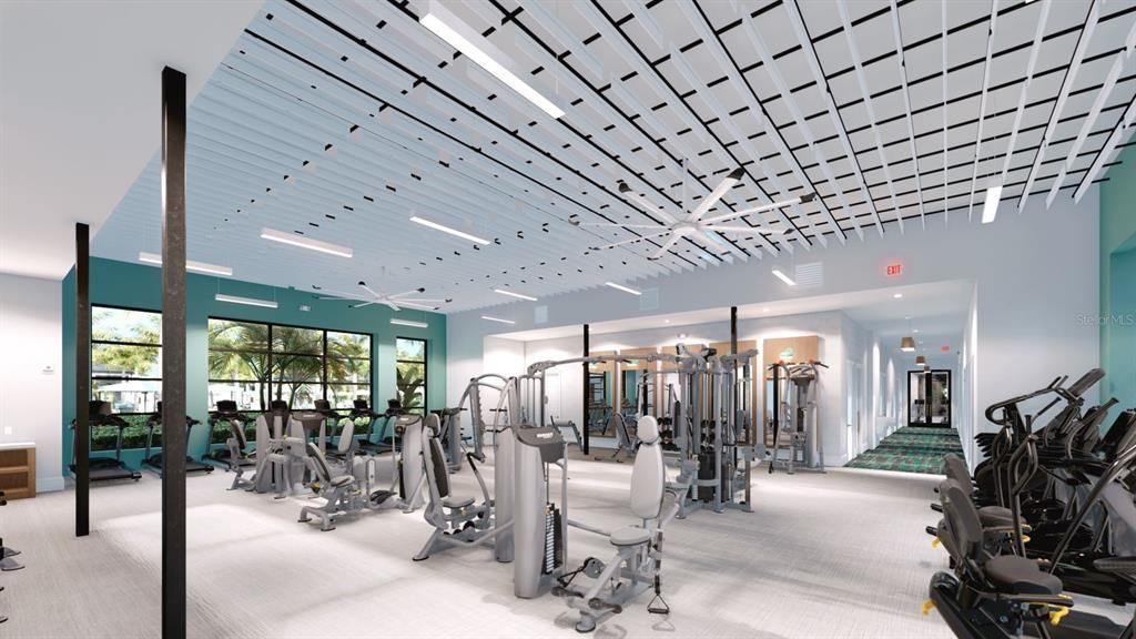 Rendering - Fitness Area of Clubhouse