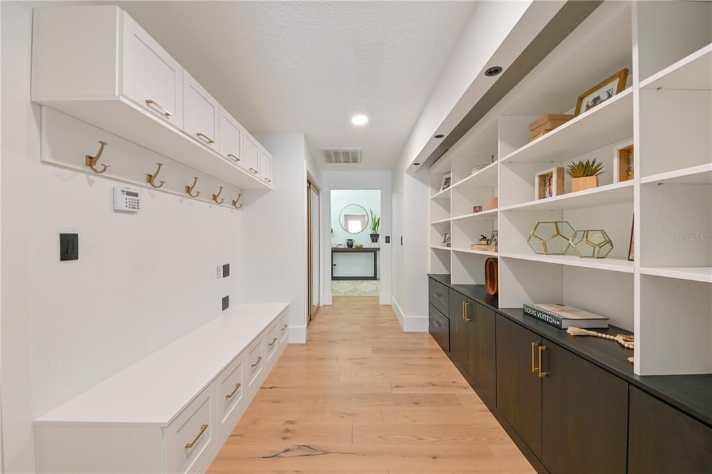 California closet throughout this flex space/mudroom.