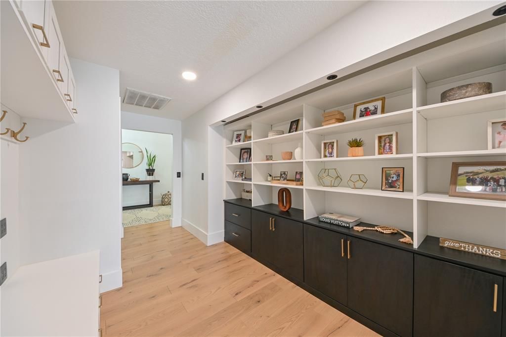 California closet throughout this flex space/mudroom.