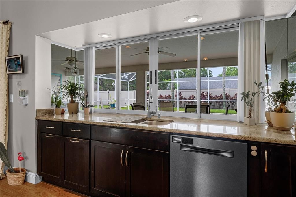 Kitchen windows provide a great view and natural light