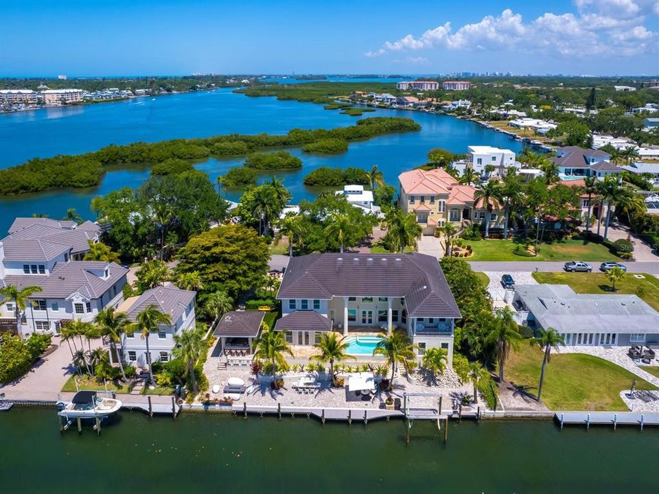 Aerial view from canal side