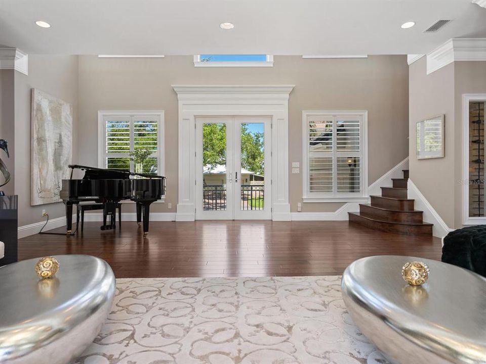 living area looking towards front entry