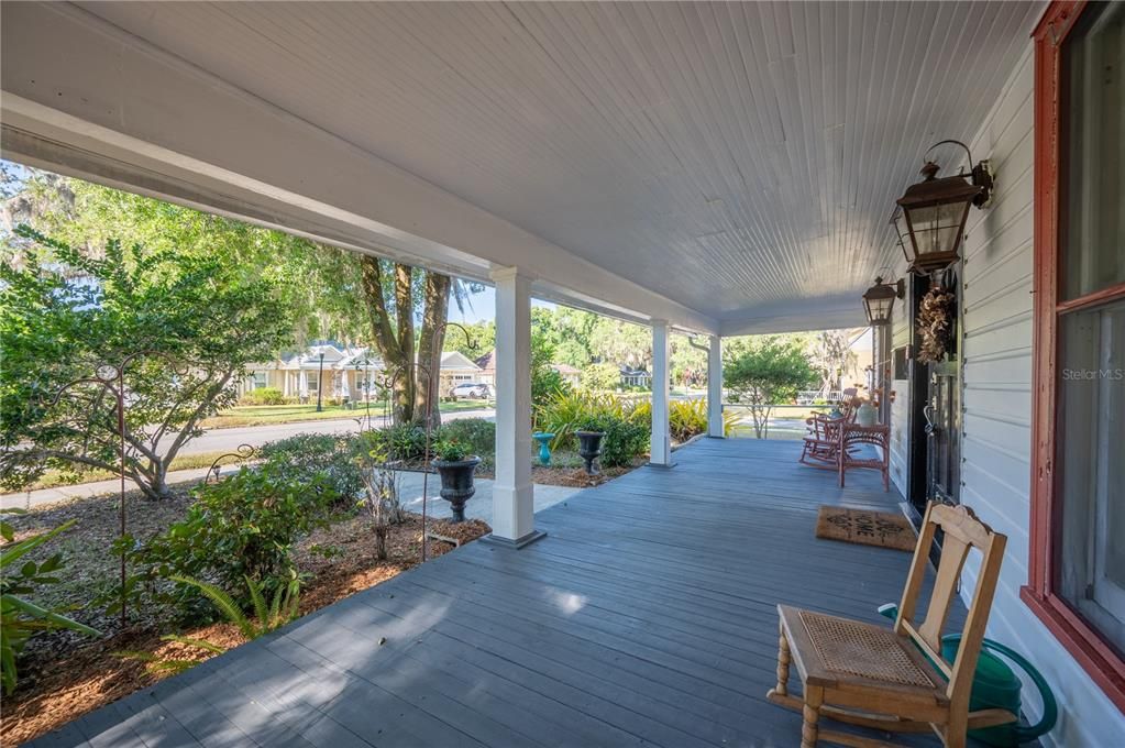 Large front porch with view of charming Church St