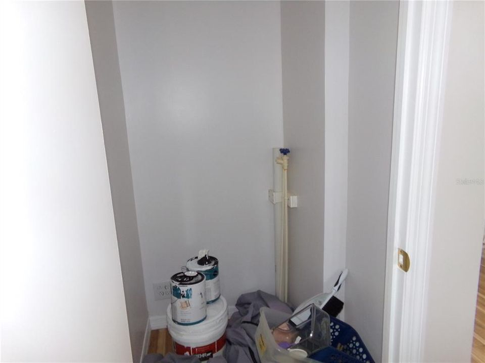 inside closet plumbed for washer and dryer