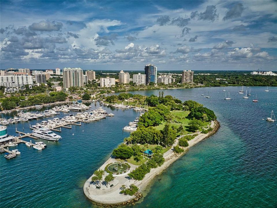 Sarasota downtown waterfront parks & marina.