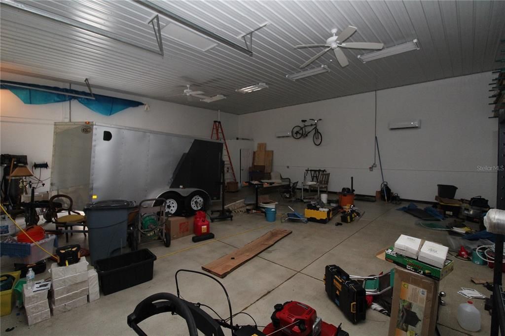Inside Detached Garage... dual mini split A/C units....