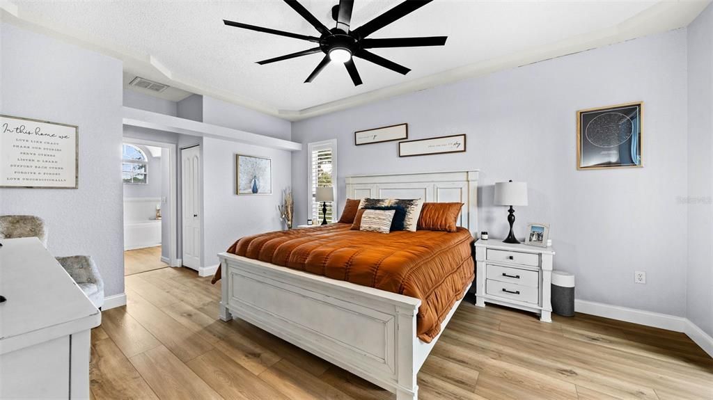 Master Bedroom with two walk-in closets and bathroom