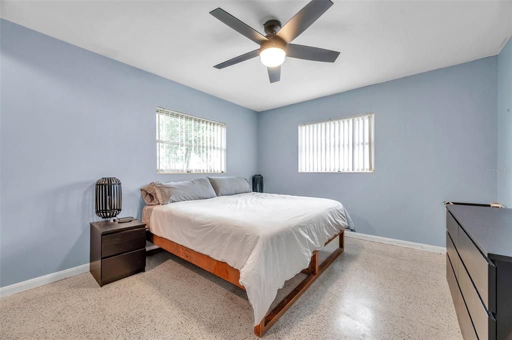 Primary bedroom, front left side of house.