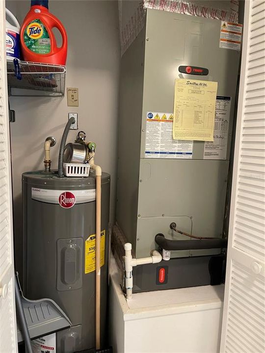Air handler and hot water heater