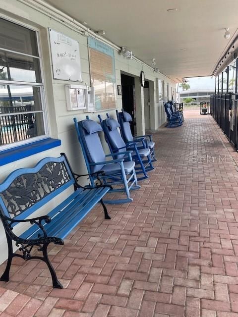 Rockers at the clubhouse pool area