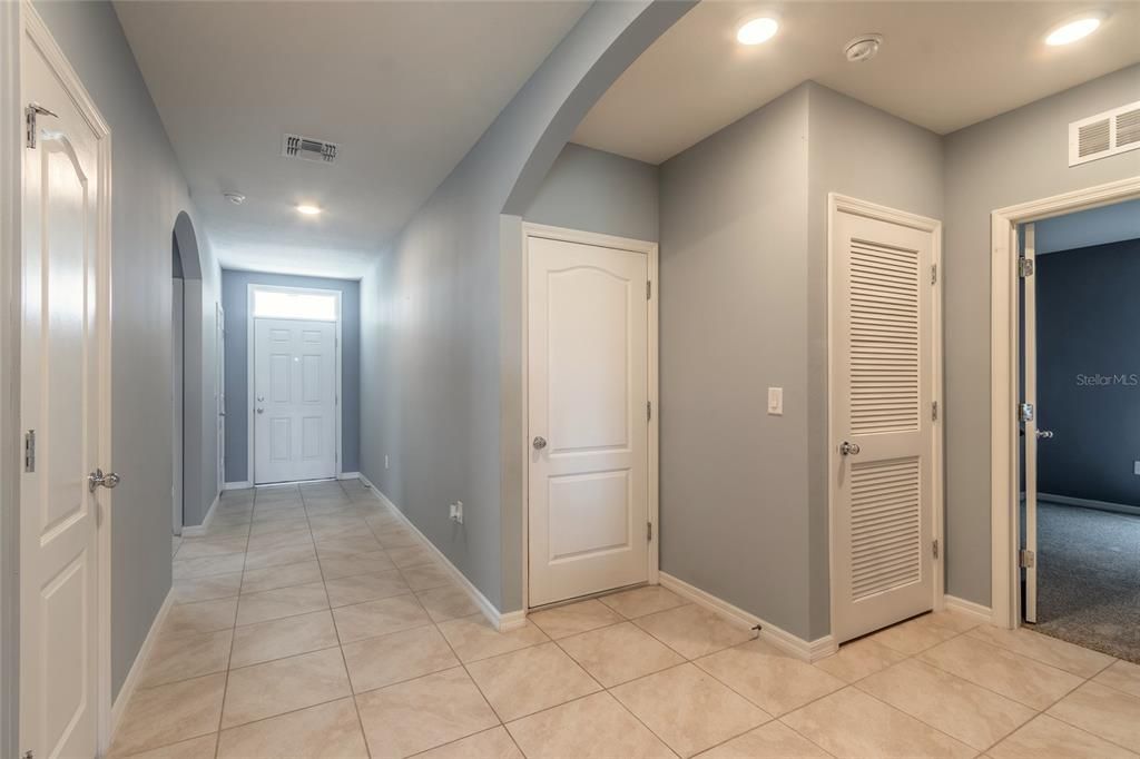 Hallway w/ tile