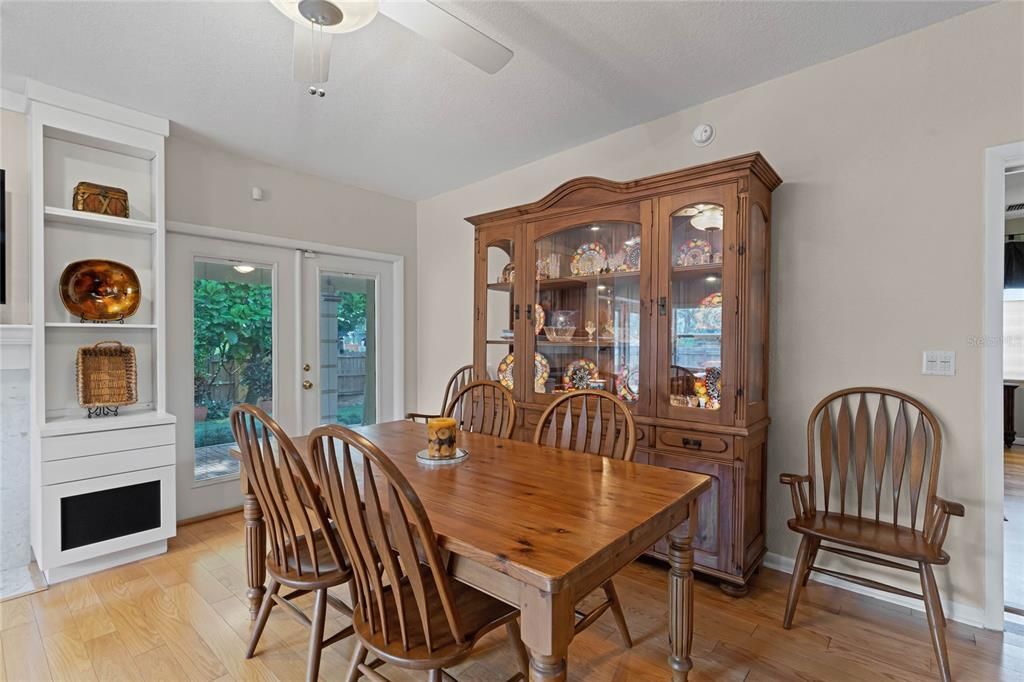 Dining room with French doors to the fabulous backyard