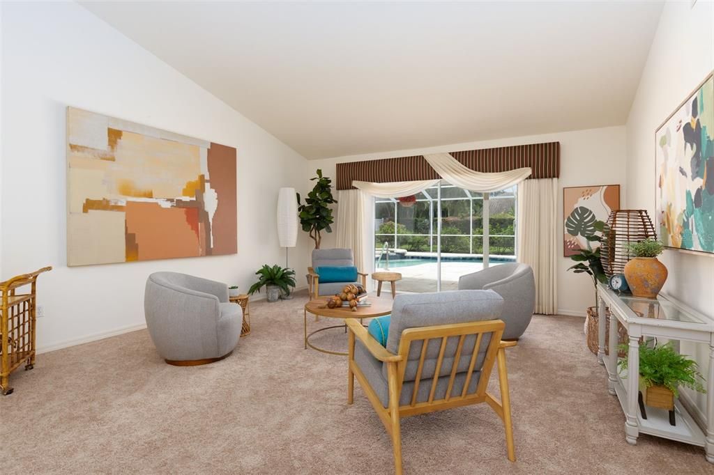 Living Room, Sliding Doors leading to Pool area