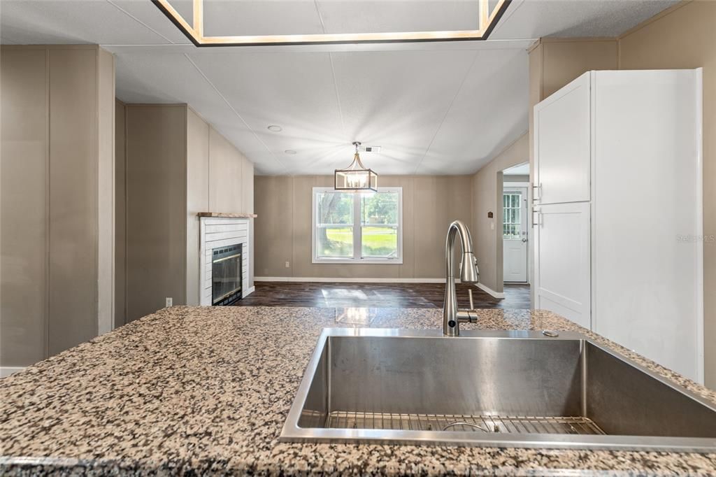 Open Floor Plan View from Kitchen into Dining Room