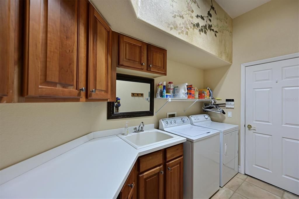 large laundry room to garage