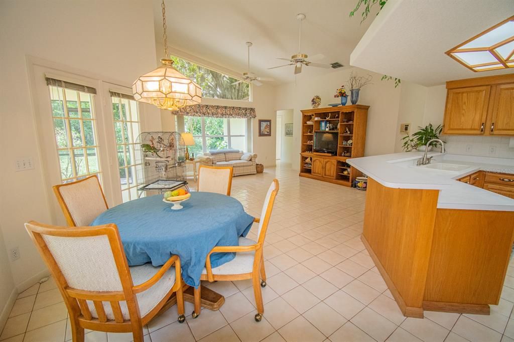 dinette space with view of kitchen and great rm