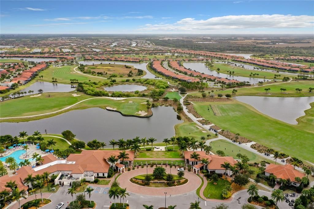 The golf course from the air.