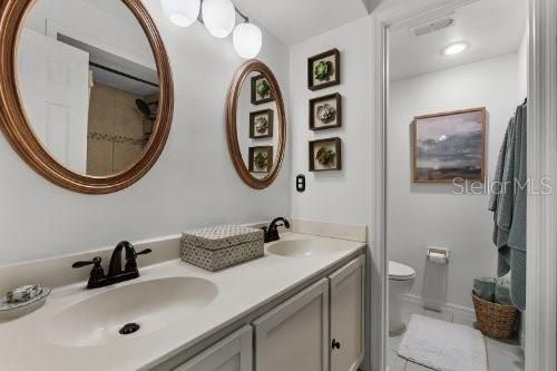 Primary Bath with double sinks and shower