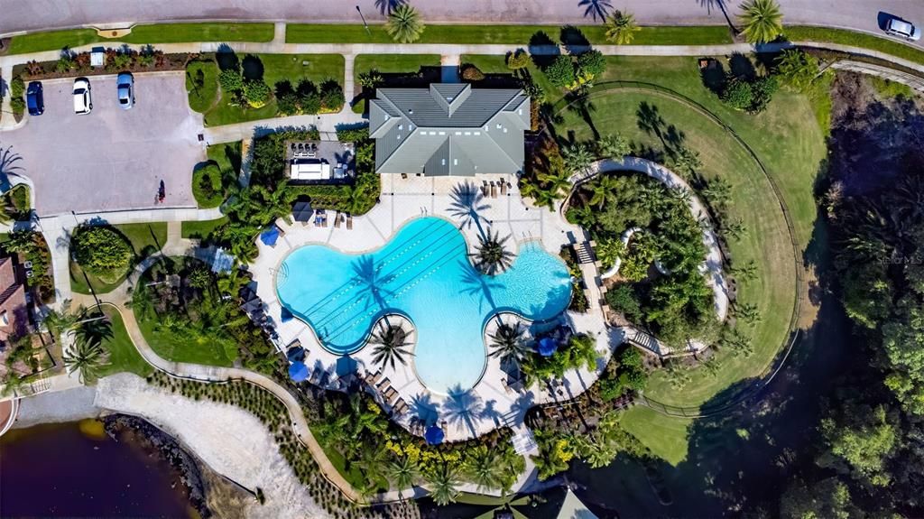 Resort style pool with big slide!