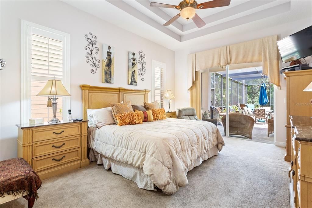 Master Bedroom with sliding door leading to lanai