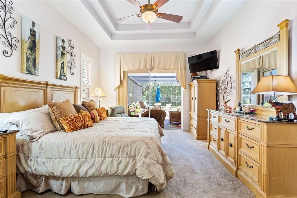 Master Bedroom with sliding door leading to lanai