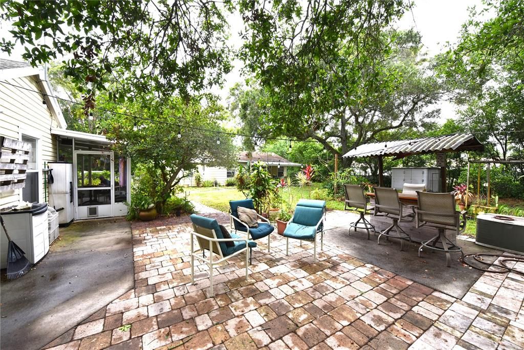 Private open paved patio.