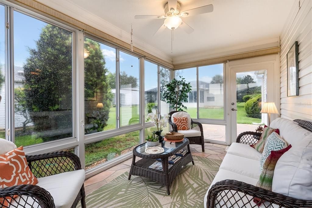 Lanai Under Roof, with Exterior Glass Sliders