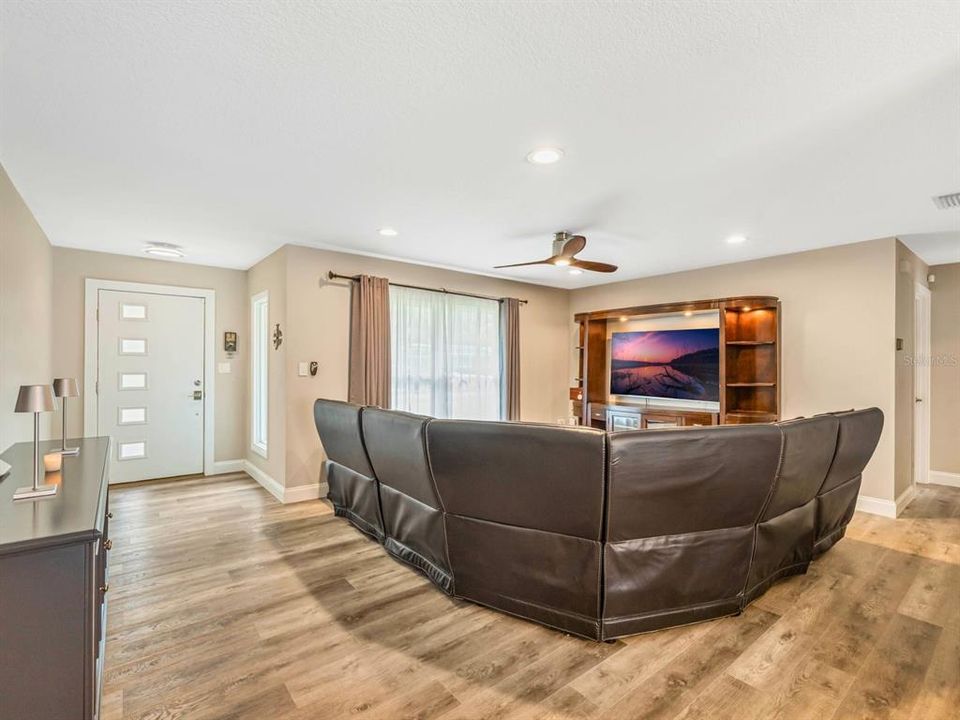 Foyer leading to living room.