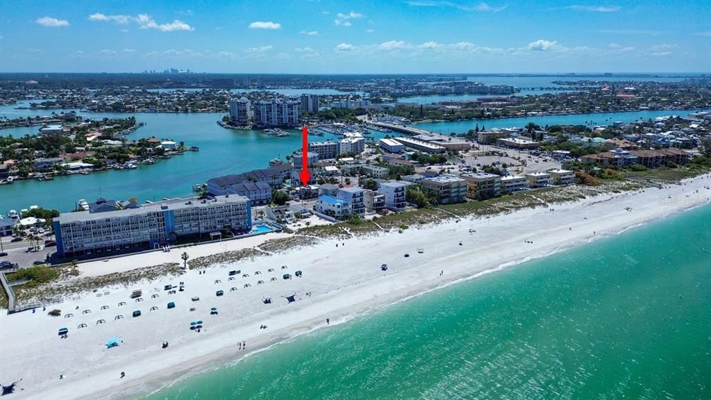 Aerial view from beach