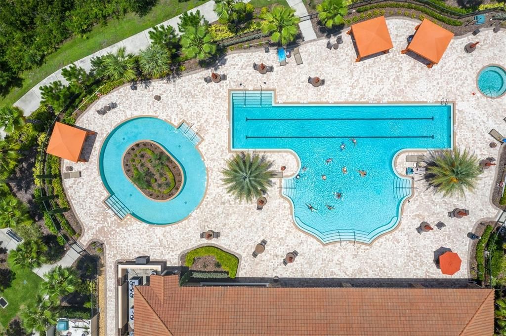 Resort pool and resistance pool and spa