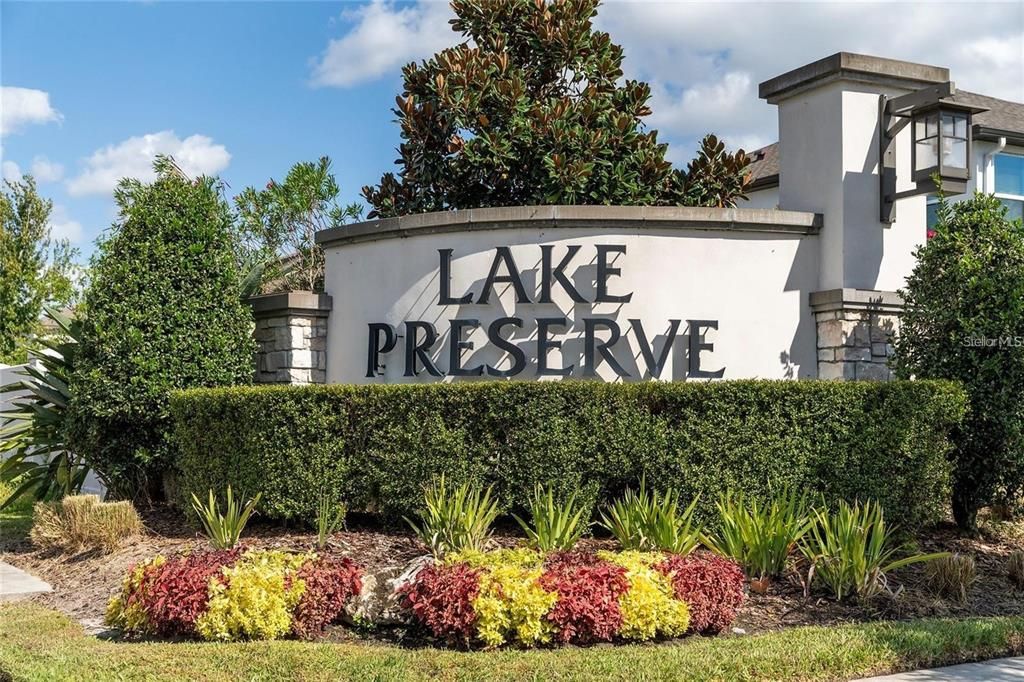 Lake Preserve entrance.