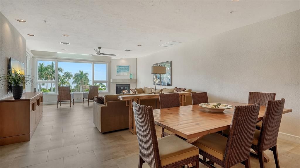 Casual dining area is part of the large living area and is perfect for entertaining.