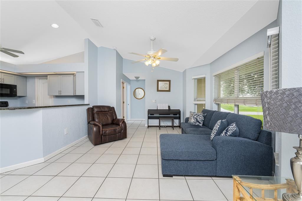 Living room and kitchen are both easily accessible.