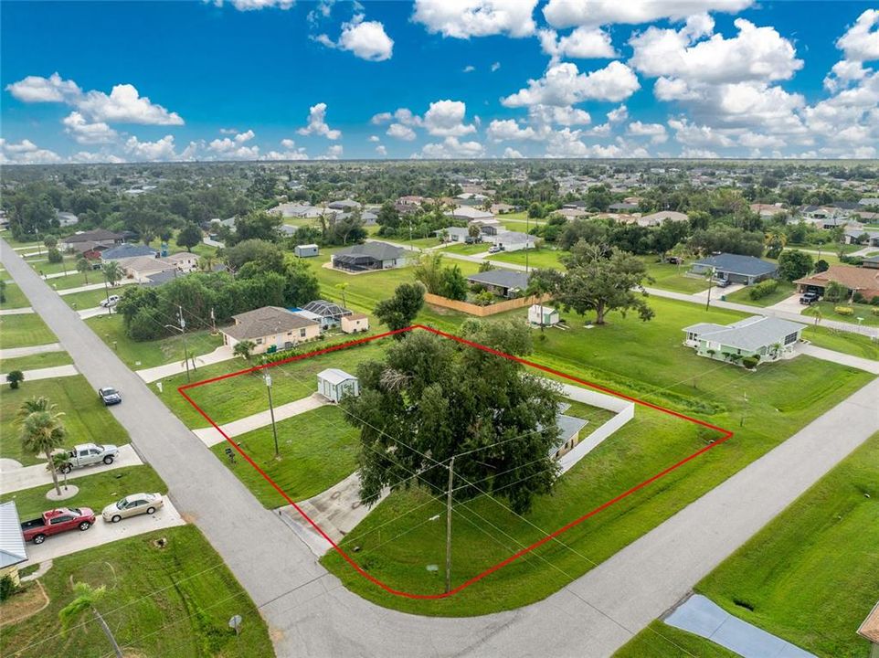 Aerial view of the property.