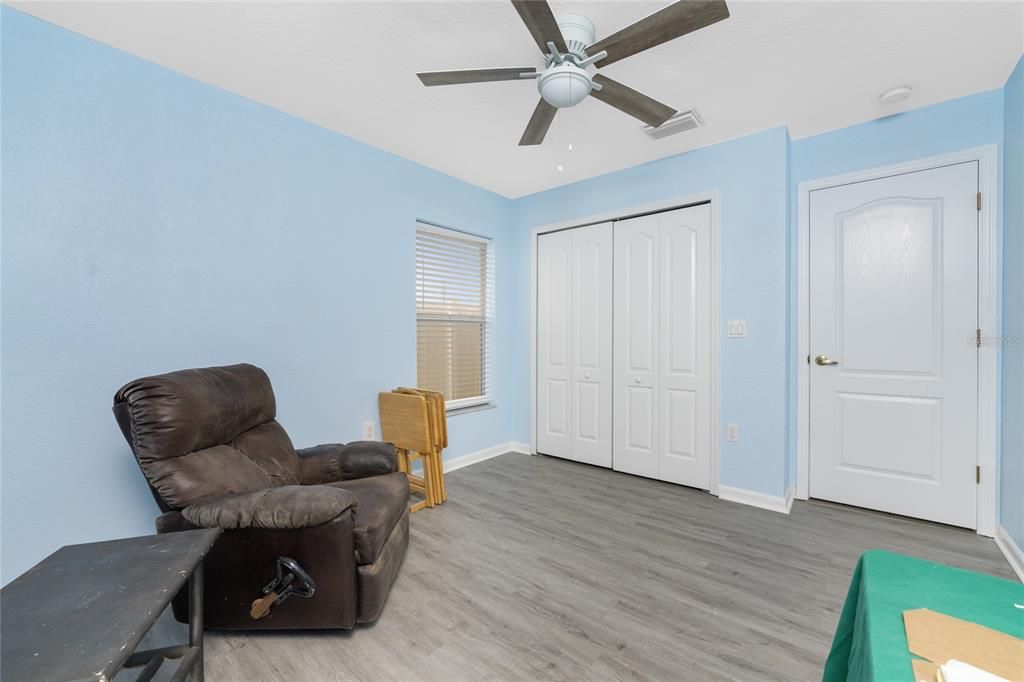 Bedroom #2 has a wall closet and ceiling fan.