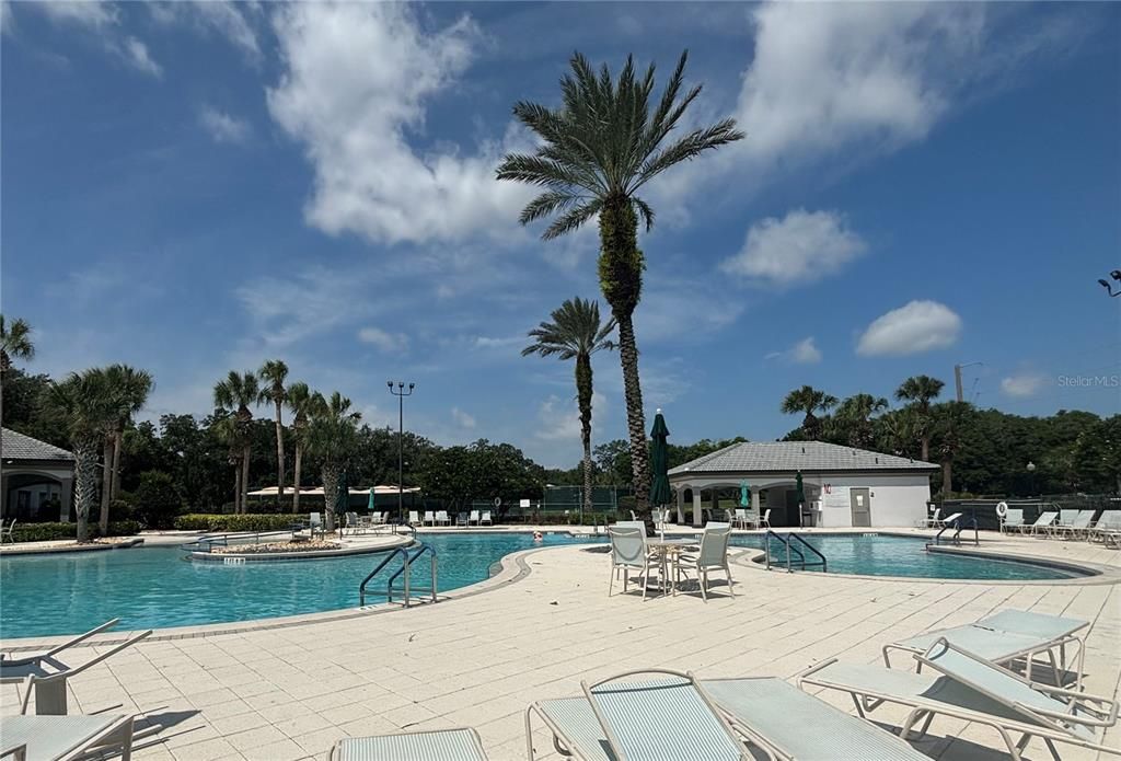 Resort-style pool --aqua therapy walking/ swim lanes