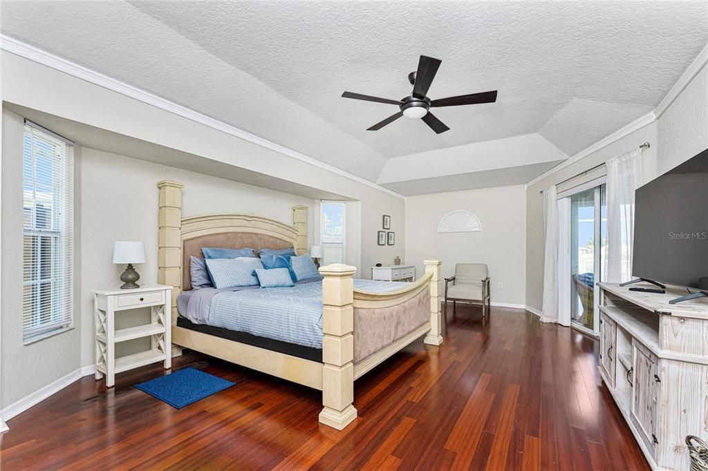 Master Bedroom has beautiful wood plank flooring!