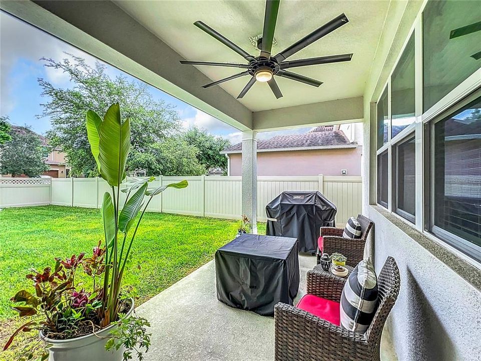 Large Fan on covered patio