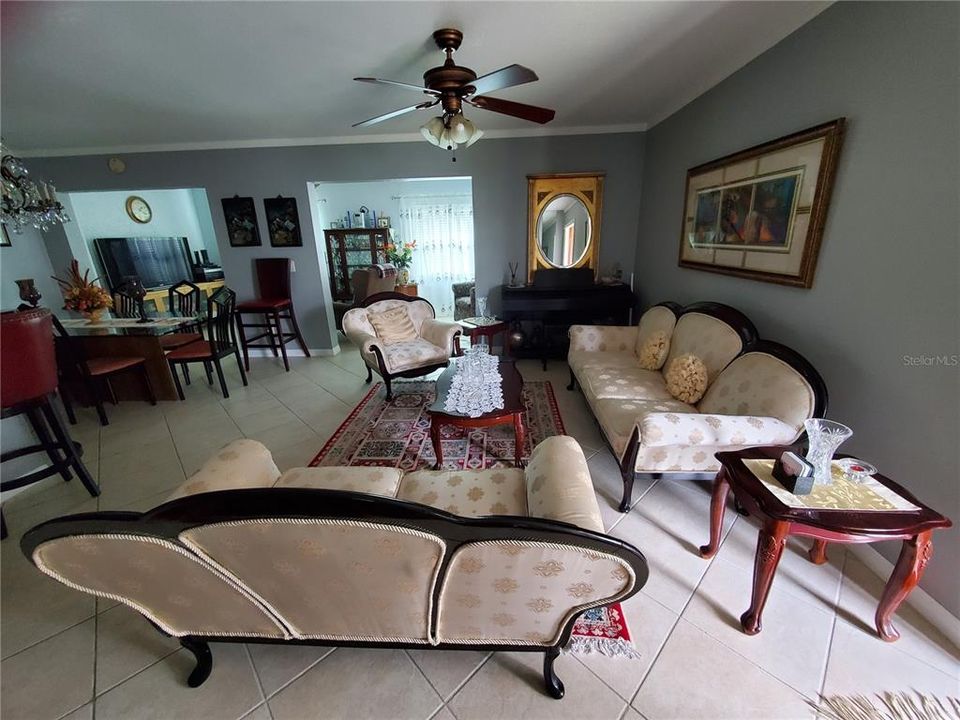 Living room looking into dining room