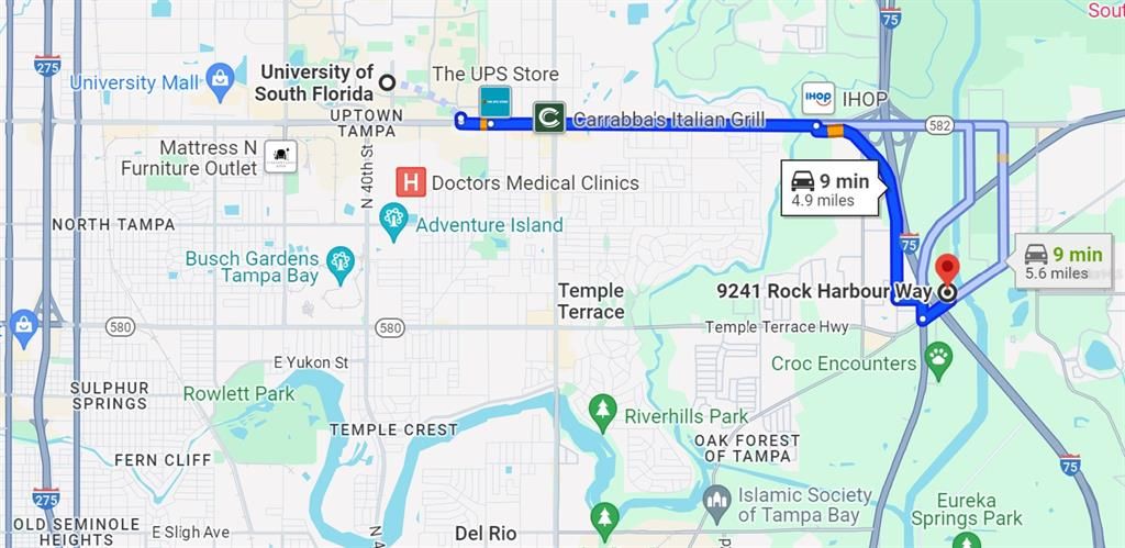 Map of area - 12 min to USF