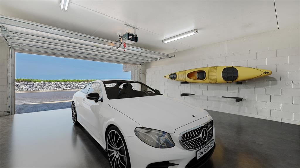 Private Two Car Garage with an Additional Storage Room