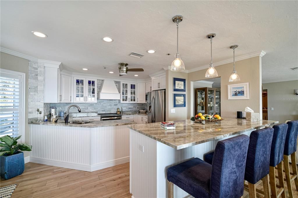 Virtually staged and renovated, eat-in kitchen with plenty of natural light