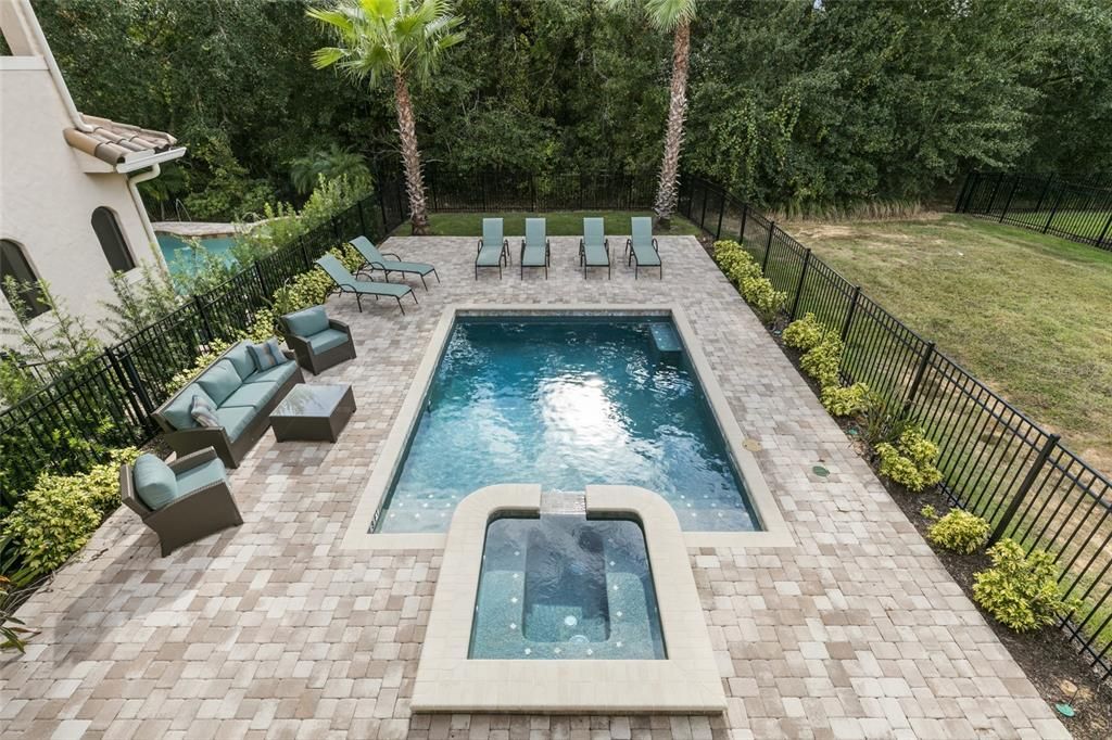 Pool view from upper level patio